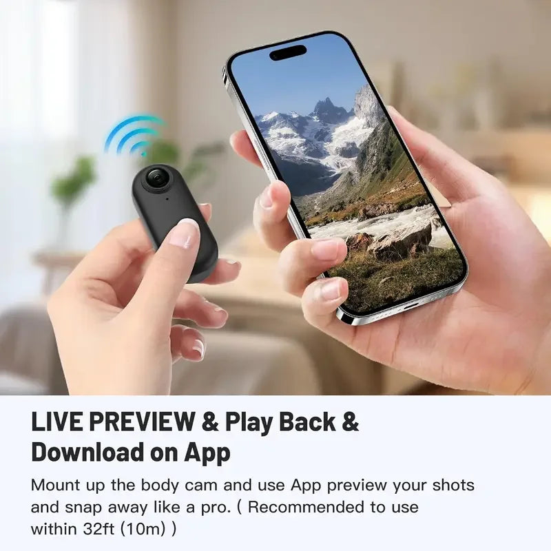Mini Caméra Corporelle Kaysunlink H88 – 4K UHD ou 1080P Pendentif Magnétique Clip 360° WiFi Format Pouce – CLEVI Paris