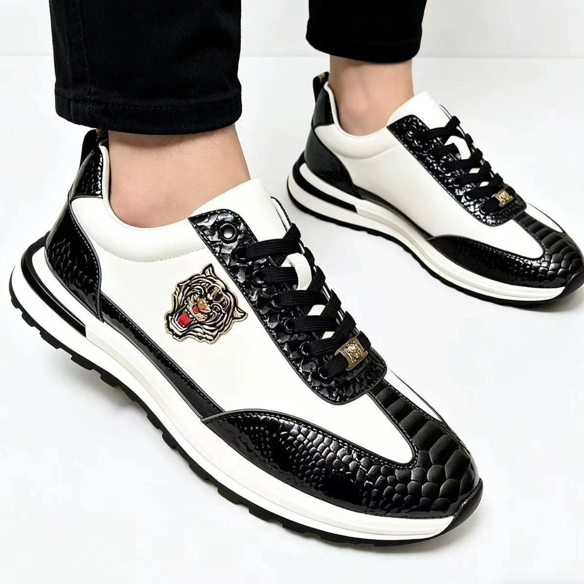 Sneakers en cuir à lacets pour homme – CLEVI Paris