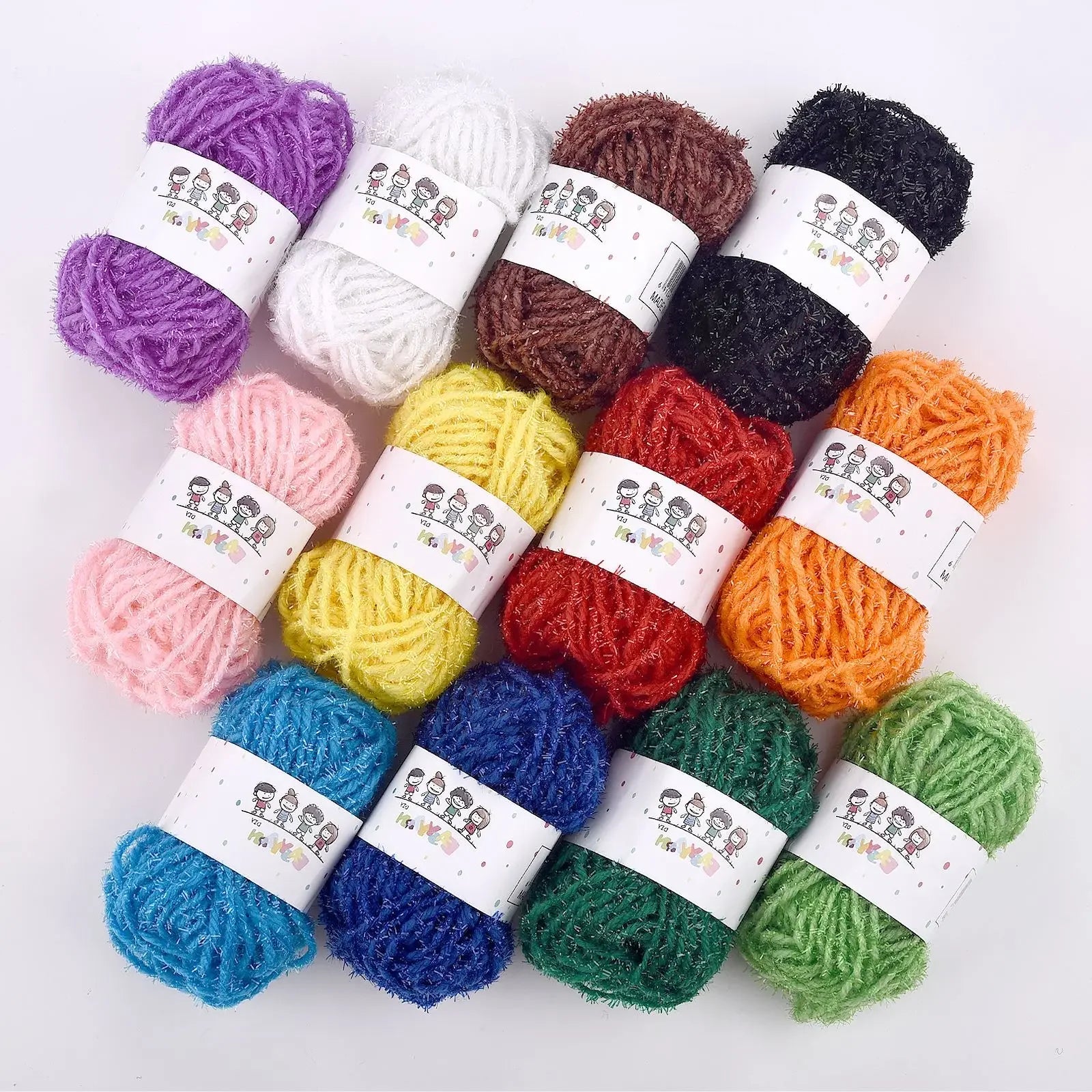Set Fils Acryliques 12 Couleurs | Tricot, Crochet & Couture DIY, Pelotes 7g – CLEVI Paris