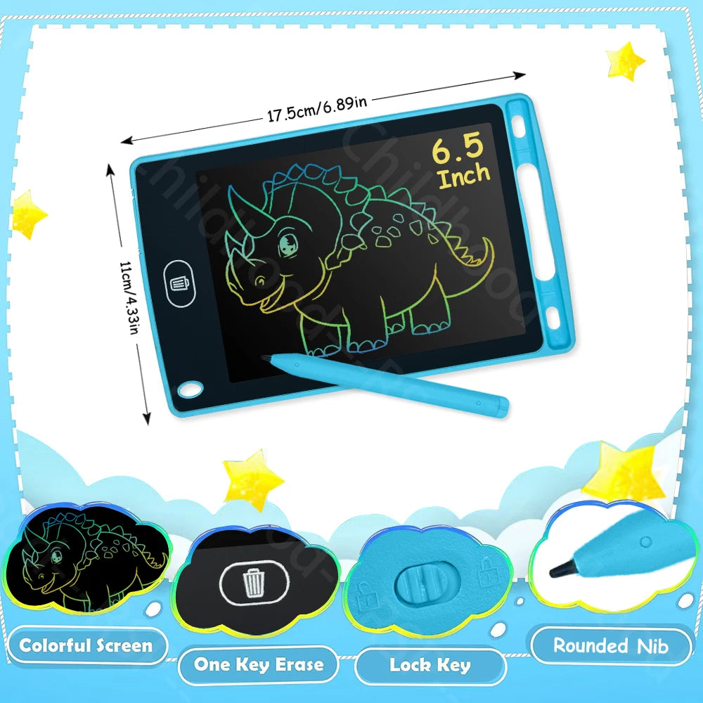 Ardoise LCD RSP 6,5" à 12" – Tablette Dessin & Écriture Enfants, Effaçable, Certifiée CE – CLEVI Paris