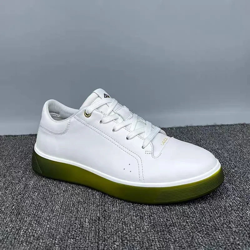 Sneakers Homme Cuir Vache Véritable Respirant Semelle TPU Antidérapante Plateforme VRKK – CLEVI Paris
