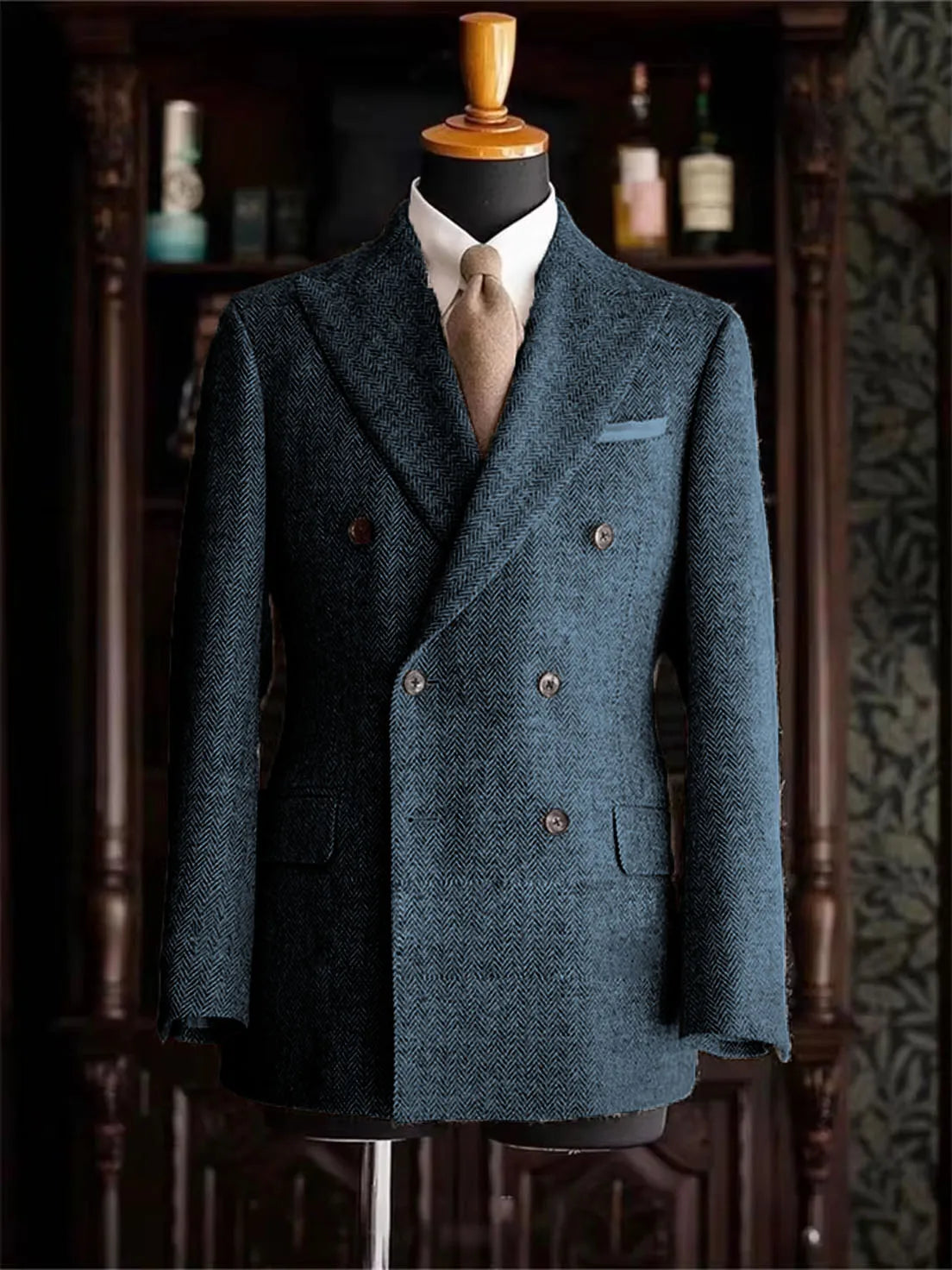 Blazer homme double boutonnage à chevrons – CLEVI Paris