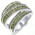 Bague Femme Choucong – Zircon Saphir & Diamant Simulé Serti Griffe Fiançailles