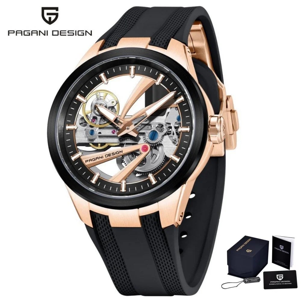 Montre Homme Automatique Squelette Caoutchouc Pagani Design PD-YS030 – CLEVI Paris