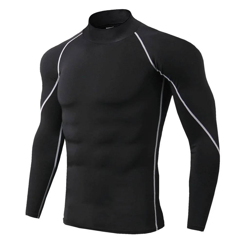 T-shirt Sport Homme Manches Longues Compression Polyester | Séchage Rapide, Running & Fitness, Tailles M à 3XL – CLEVI Paris