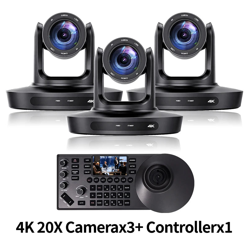 Kit Caméra PTZ 4K MIXIDATS – Zoom 20x, NDI, PoE & Clavier de Contrôle – CLEVI Paris