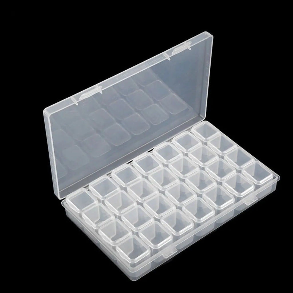 Boîte de Rangement Plastique à Compartiments | 28 ou 56 Cases, Bijoux, Perles, Nail Art & DIY – CLEVI Paris
