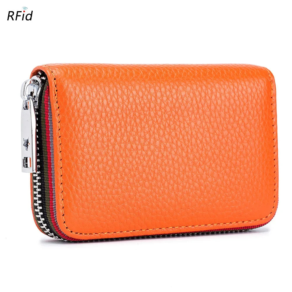 Porte-cartes Zippé en Cuir Véritable — CLEVI Paris