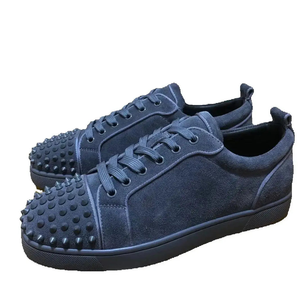 Sneakers Basses Luxe Cuir Véritable Bleu XIKUO Rivets | Casual Chic Quotidien | Homme & Femme | Pointures 35-48 – CLEVI Paris