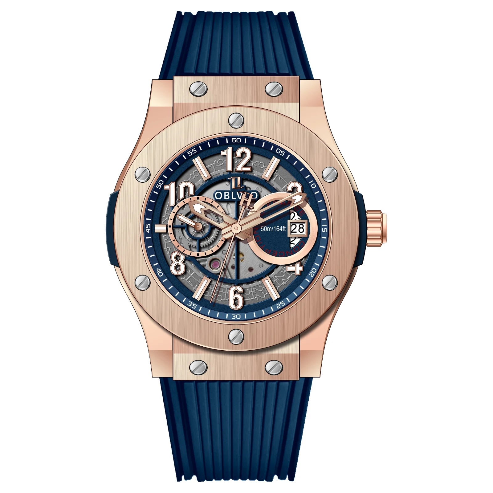 Montre Homme Mécanique Automatique Squelette Saphir 44mm – CLEVI Paris
