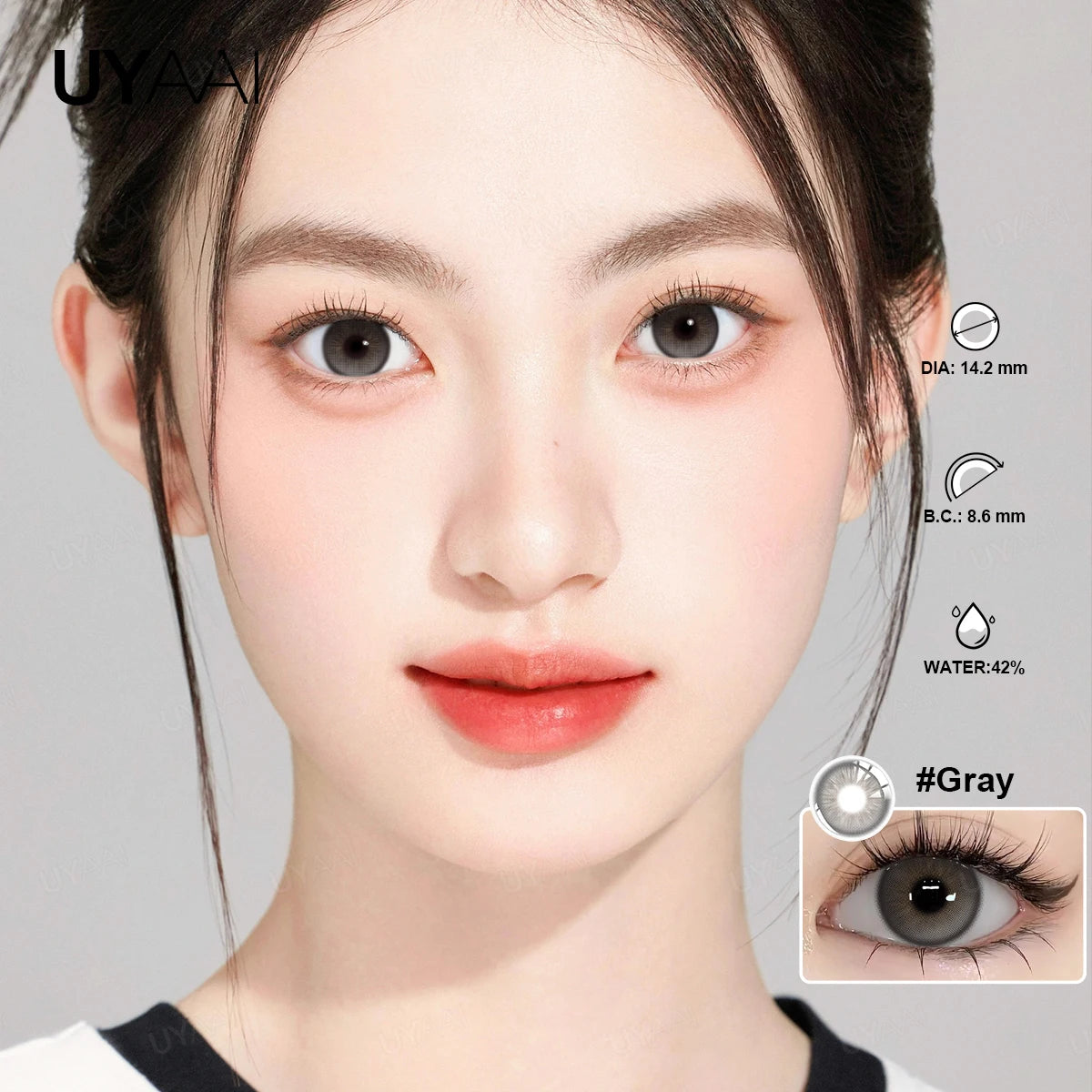Lentilles de Contact Colorées UYAAI sans Correction – 14 Teintes, Port Annuel
