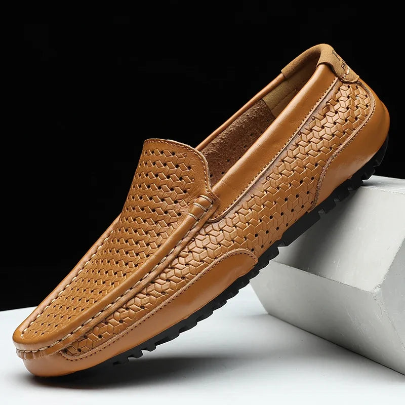 Mocassins Cuir Véritable Ajourés Homme Respirants Slip-On | 7 Coloris – CLEVI Paris