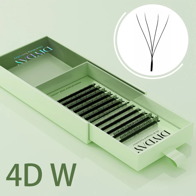 Extensions de Cils en W | 3D 4D 5D 6D, Cheveux Synthétiques, Courbures C & D, 8–15 mm – CLEVI Paris