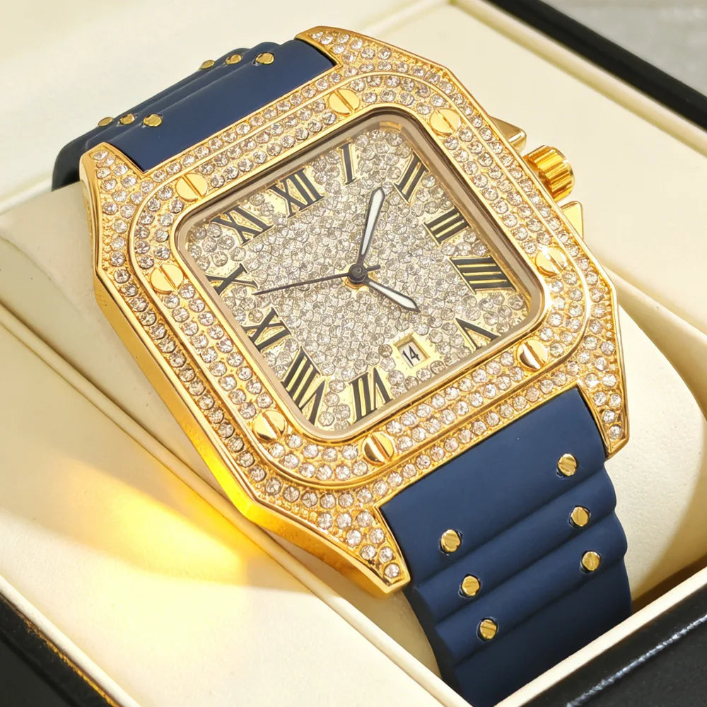Montre Automatique Homme STARPERISH – Boîtier Carré Luxe, Bracelet Acier