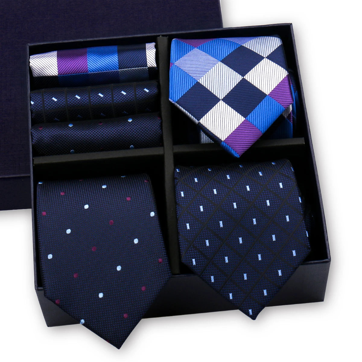 Coffret 3 cravates unisexes avec pochettes – CLEVI Paris