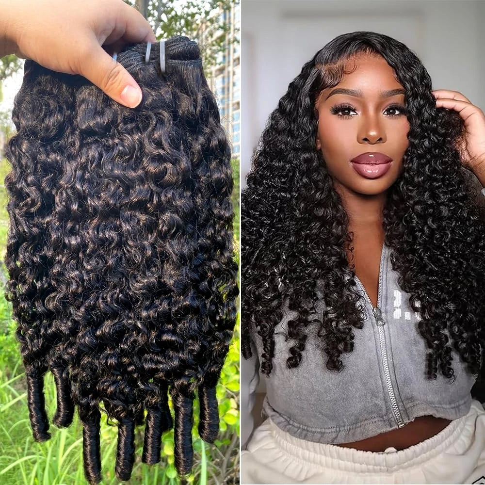 Bundles Bouclés Burmese Curly Cheveux Humains Remy Hair Boucles Spirales – CLEVI Paris