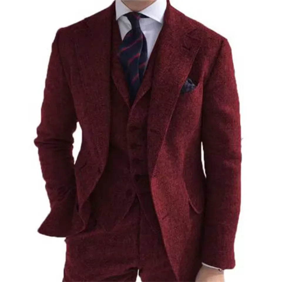Costume homme 3 pièces habillé à chevrons – CLEVI Paris