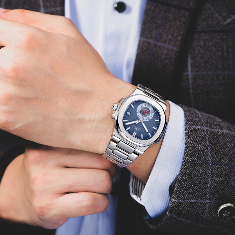 Montre Mécanique Carrée PAULAREIS Homme Acier – CLEVI Paris