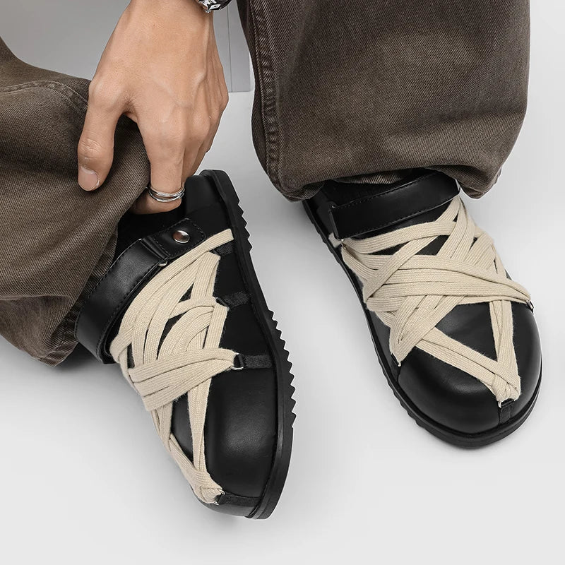 Sandales Homme Cuir Véritable Style Romain Casual – CLEVI Paris