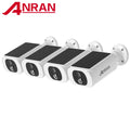 Pack 4 Caméras Solaires ANRAN 2K – Projecteur 600lm Alarme 90dB Vision Nocturne Couleur WiFi IP66 – CLEVI Paris