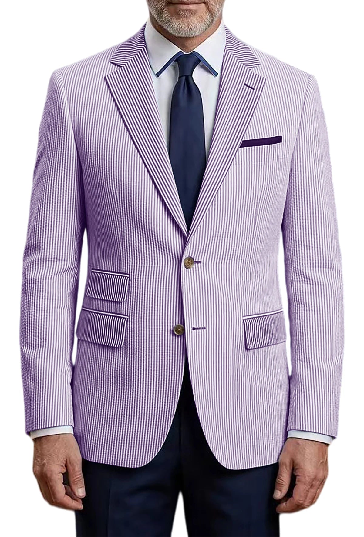 Blazer homme rayé en seersucker – CLEVI Paris