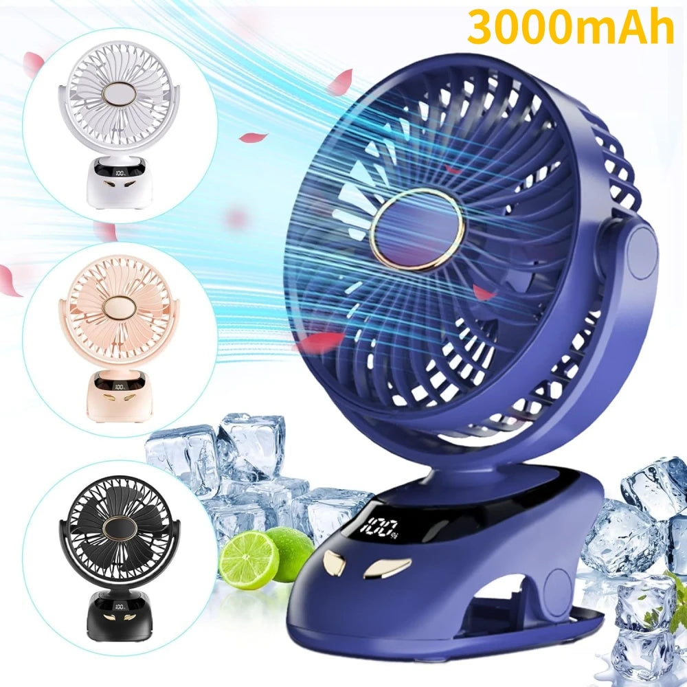 Ventilateur à pince rechargeable 5 vitesses – CLEVI Paris
