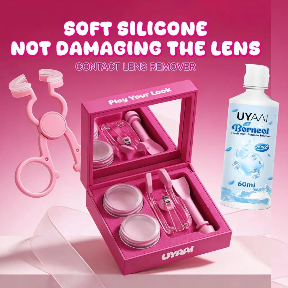 Kit Entretien Lentilles de Contact UYAAI | Solution, Nettoyeur & Outil de Pose | Unisexe – CLEVI Paris
