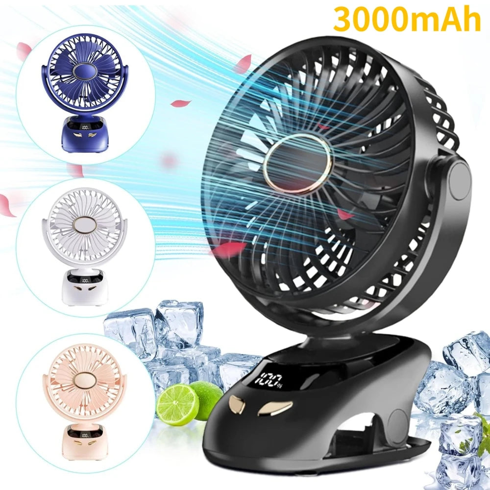 Ventilateur à pince rechargeable 5 vitesses – CLEVI Paris