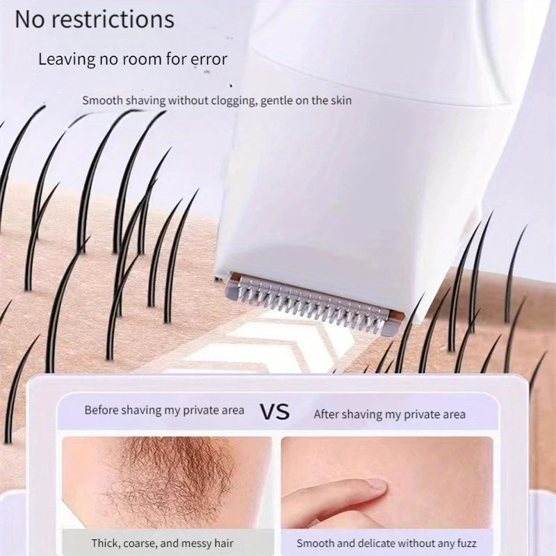 Rasoir Électrique Femme Étanche – Épilation Indolore Bikini, Aisselles, Jambes & Visage – Violet / Blanc / Bleu