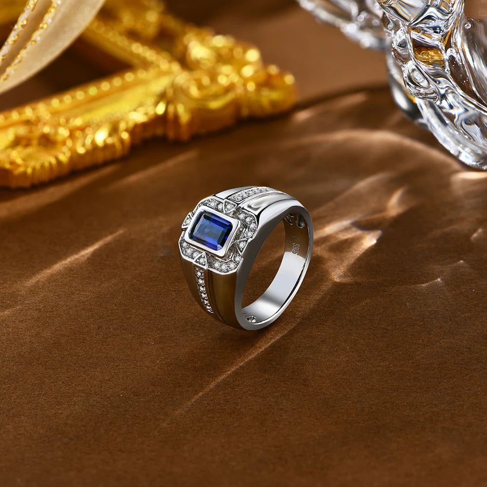 Bague Femme Émeraude Saphir Créé Argent 925 – CLEVI Paris