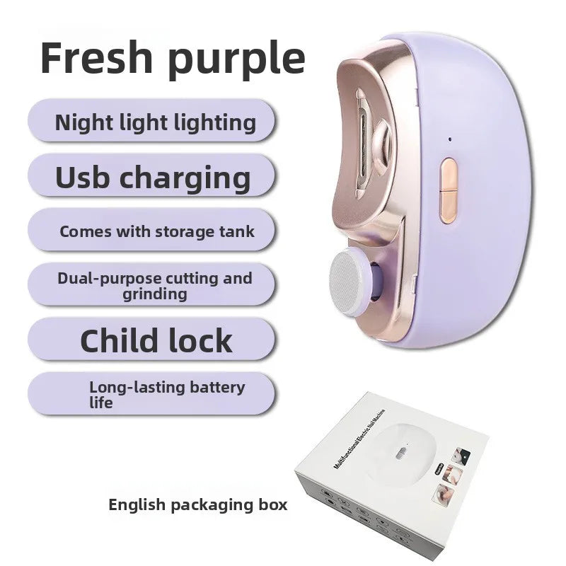 Coupe-Ongles Électrique Rechargeable avec Lumière – Bébé & Adulte