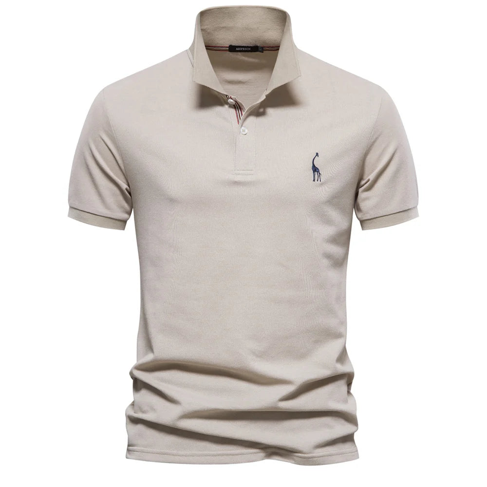 Polo Homme AIOPESON Coton Manches Courtes – Broderie, Anti-Boulochage