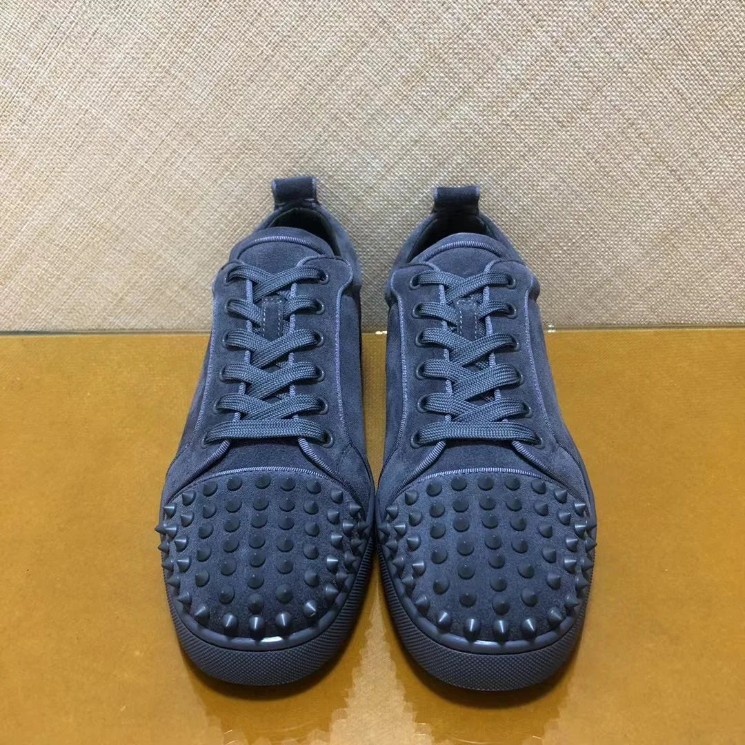Sneakers Basses Luxe Cuir Véritable Bleu XIKUO Rivets | Casual Chic Quotidien | Homme & Femme | Pointures 35-48 – CLEVI Paris