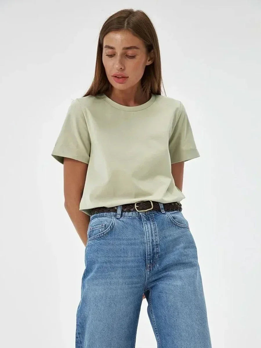 T-shirt Femme 100% Coton — Coupe Loose Manches Courtes | CLEVI Paris