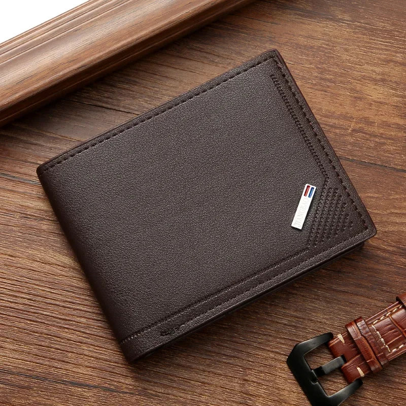 Portefeuille Homme Fin Cuir PU | Format Court, Minimaliste, Porte-Cartes & Billets, 3 Coloris – CLEVI Paris