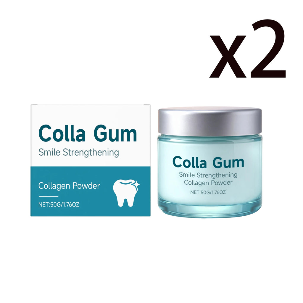 Poudre Dentaire au Collagène – Blanchiment, Soin des Gencives & Haleine Fraîche 50g