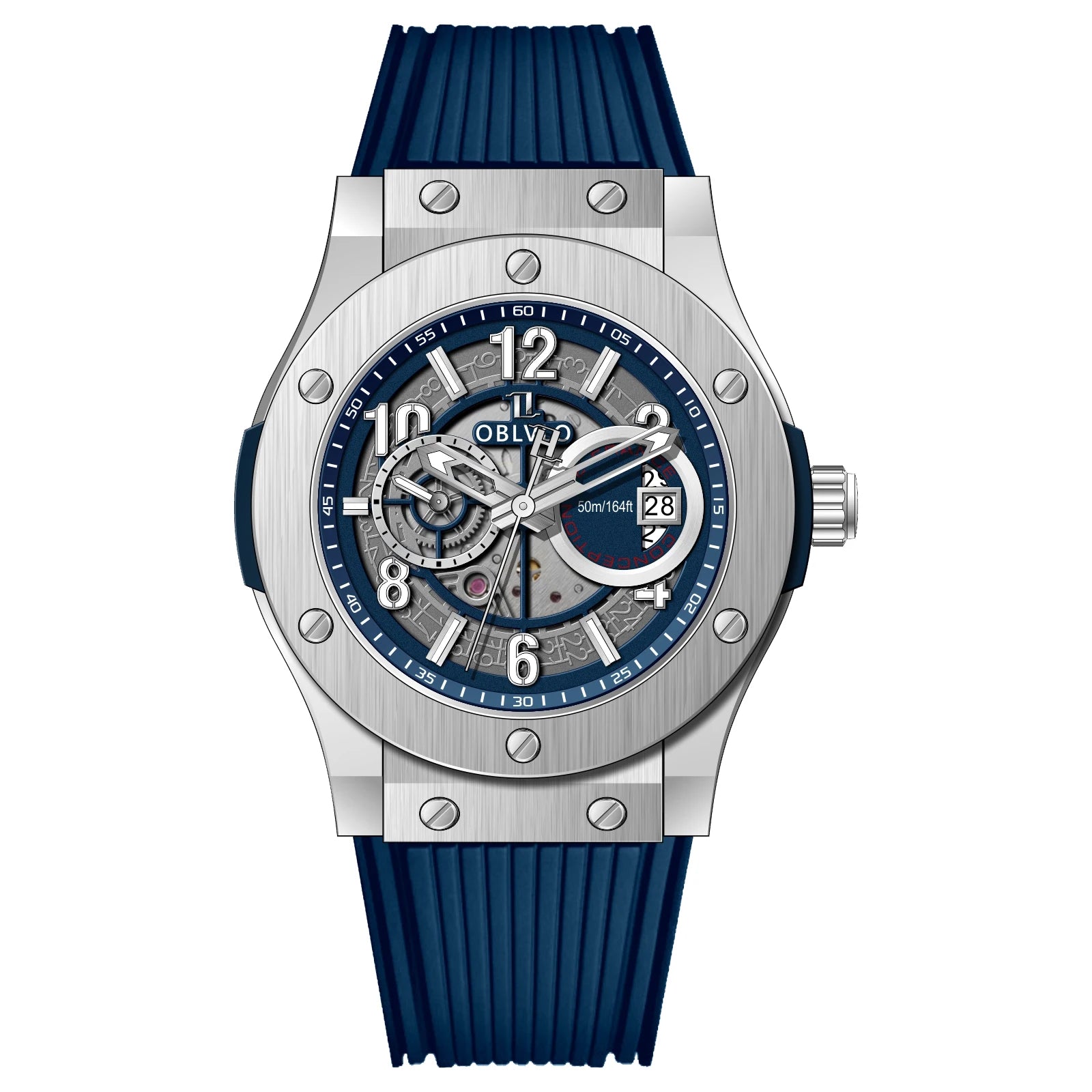 Montre Homme Mécanique Automatique Squelette Saphir 44mm – CLEVI Paris