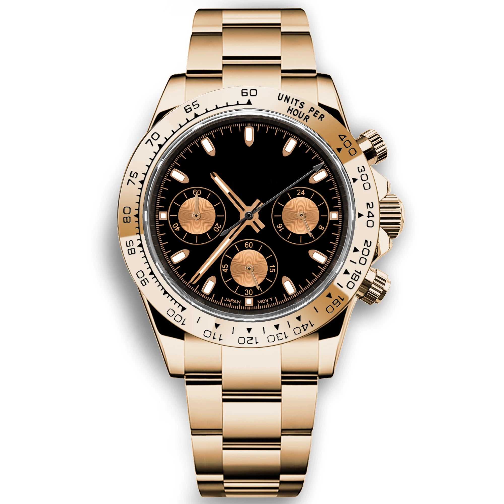 Montre Chronographe Homme Corgeut 39MM Quartz Seiko VK63 Acier Saphir Étanche 50M – CLEVI Paris