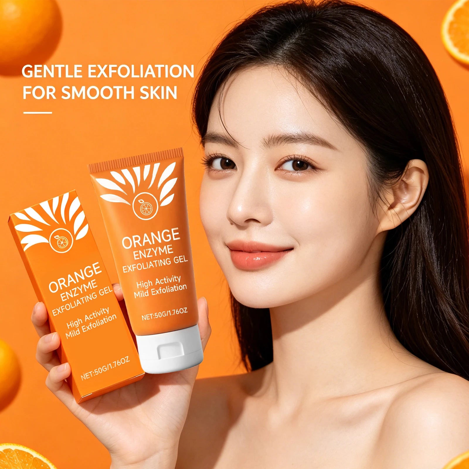 Gel Exfoliant Enzyme d'Orange 50g – Exfoliation Douce Visage & Corps, Nettoie les Pores – CLEVI Paris
