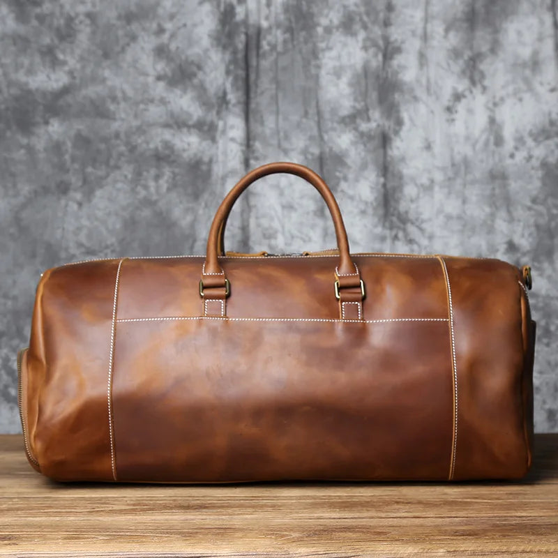Sac de Voyage en Cuir Véritable Crazy Horse – Grand Format | NZPJ