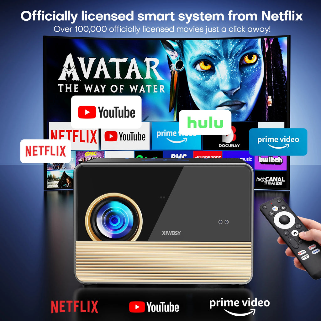 XIWBSY X06 Projecteur Google TV Android 11 1080P 4K 3500 ANSI Autofocus TOF Optique Fermée WiFi 6 BT 5.4 Son 24W – CLEVI Paris