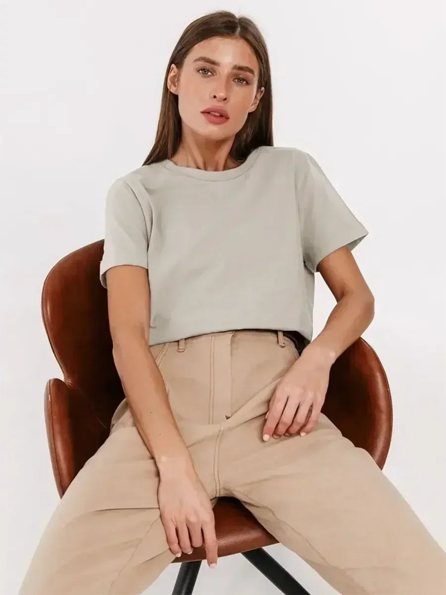 T-shirt Femme 100% Coton — Coupe Loose Manches Courtes | CLEVI Paris
