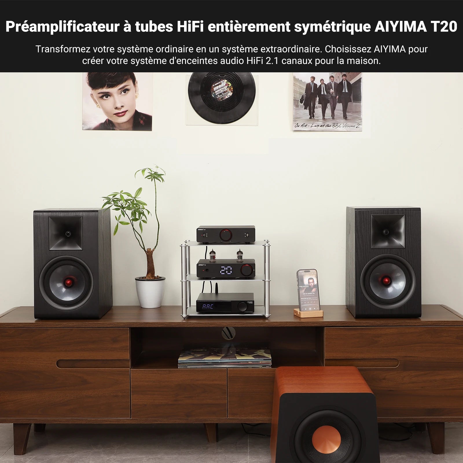 Préamplificateur à Tubes AIYIMA T20 – HiFi XLR/RCA LME49720/OPA1612 – CLEVI Paris