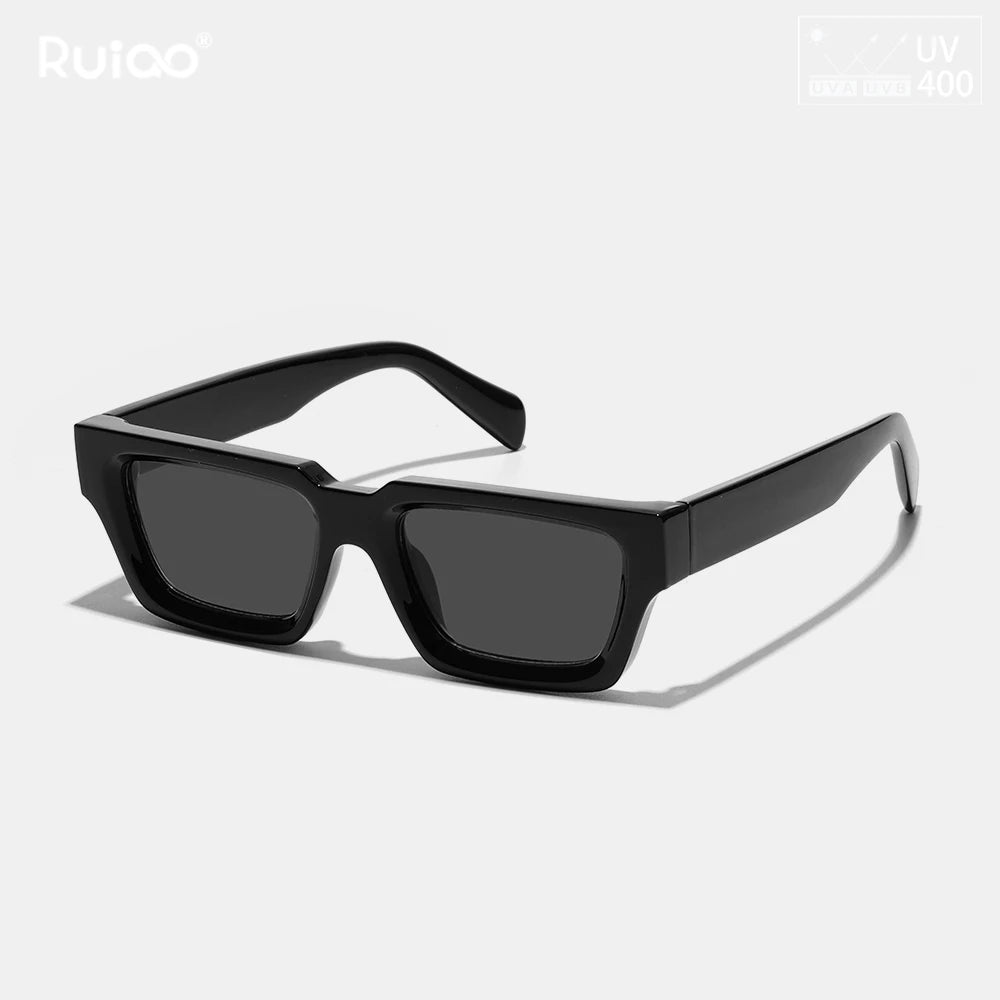 Lunettes de Soleil Rectangulaires Monture Épaisse Retro UV400 Unisexe – CLEVI Paris