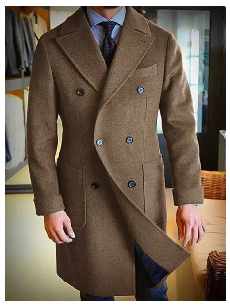 Manteau homme long double boutonnage – CLEVI Paris