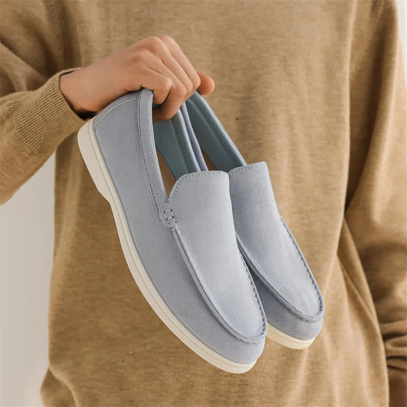 Mocassins homme en daim à enfiler – CLEVI Paris