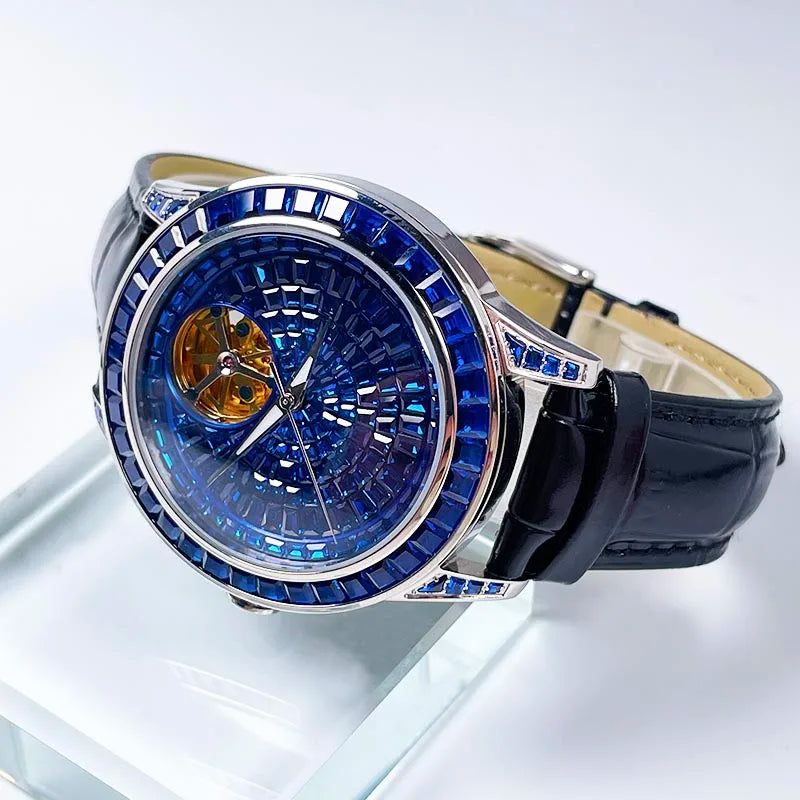 PINDU Montre Automatique Homme Squelette Lumineux Acier Couronne Vissée 40mm – CLEVI Paris