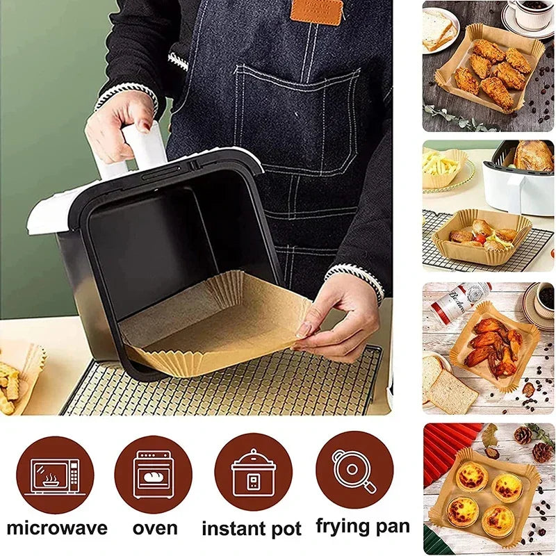 Feuilles Papier Cuisson Air Fryer Lot de 50 — CLEVI Paris