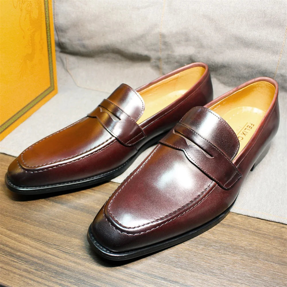 Mocassins en cuir à enfiler pour homme – CLEVI Paris