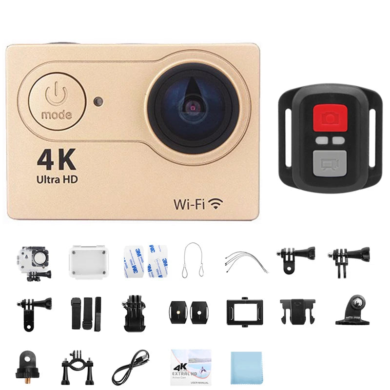 Caméra Action 4K Fomscvka – 1080P/60fps, WiFi, Étanche, Écran 2", Télécommande, 8 Coloris, microSD en Option
